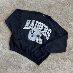 Oakland Raiders NFL 1999 Football Vintage Black Crewneck Sweatshirt